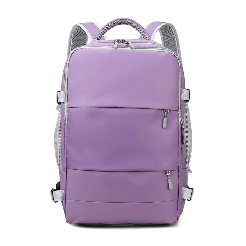 Pink Women Travel Backpack Water Repellent Anti-Theft Stylish Casual Daypack Bag with Luggage Strap & USB Charging Port Backpack