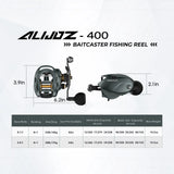 Piscifun Alijoz 400 Baitcaster Fishing Reels 38lbs Max Drag 8+1 Bearings Aluminum Frame Freshwater Saltwater Fishing Reels