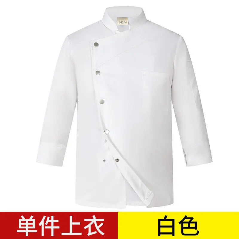 Pizza Chef Uniform Restaurant Unisex Short Long Sleeve Shirt Kitchen Baker Jacket Hat Apron Cook Work Clothes Men Women Waiter