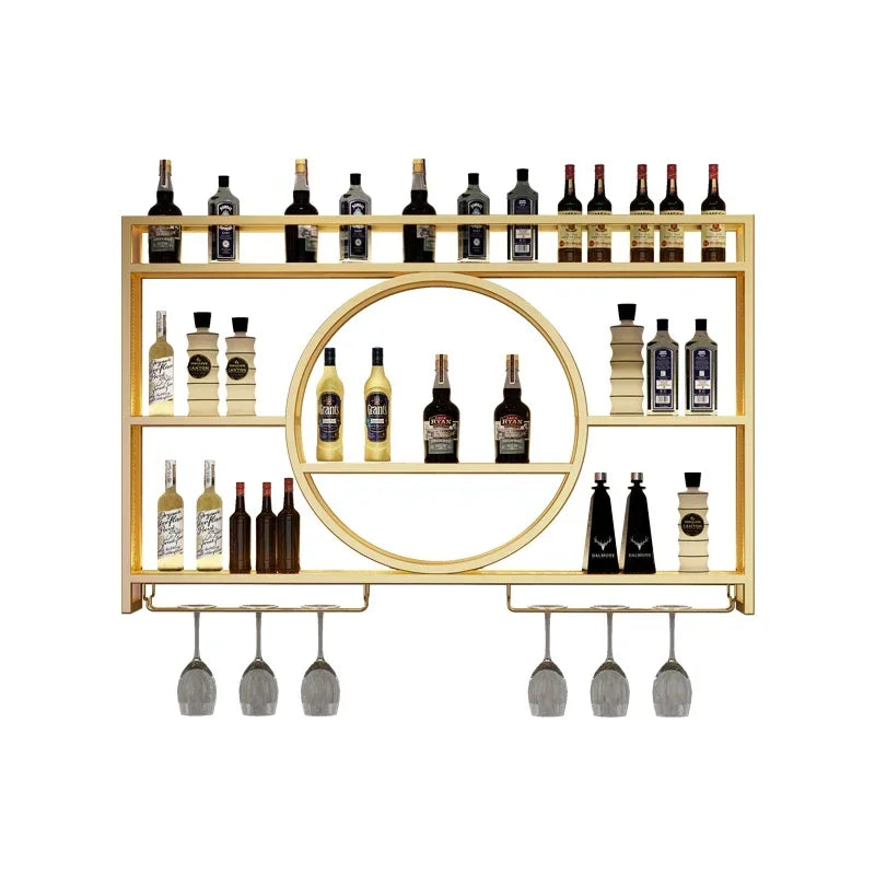 Plane Display Wine Rack Free Standing Modern Wall Liquor Store Gold Wine Rack Display Large Luxury Botellero Vino Decoration