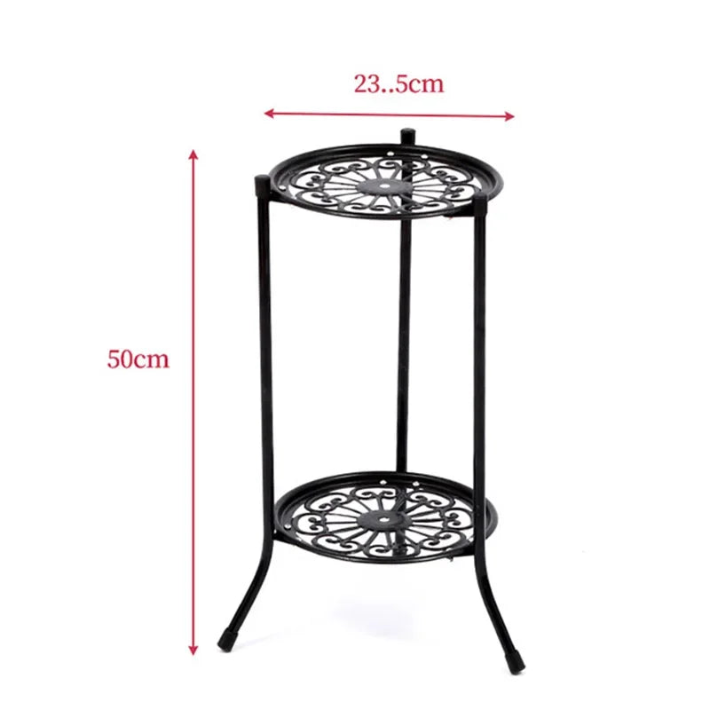 Plant Stand Indoor Outdoor, 2 Tiers Metal Potted Plant Stands, Flower Pot Shelf Planter Holder Display Rack Home Garden Decor