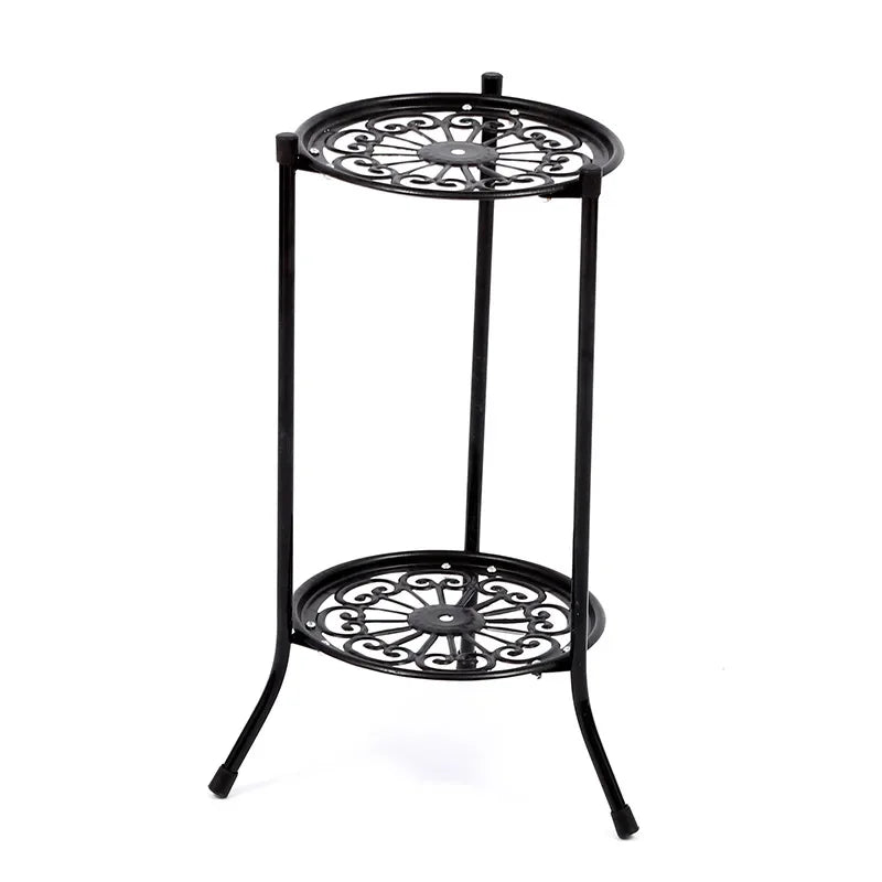 Plant Stand Indoor Outdoor, 2 Tiers Metal Potted Plant Stands, Flower Pot Shelf Planter Holder Display Rack Home Garden Decor