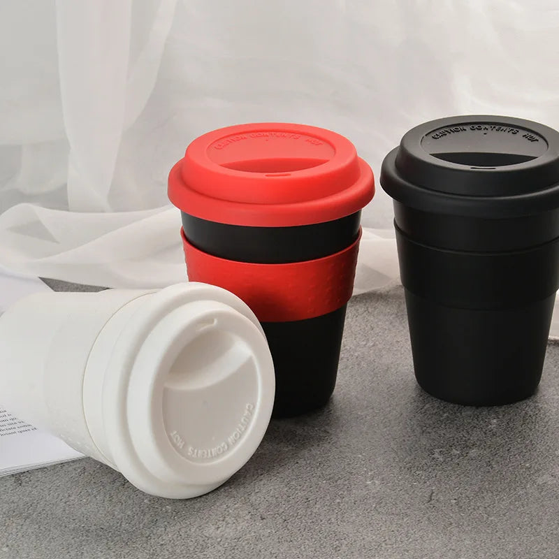 Plastic Hotel Cup Drinkware Portable With Silicone Lid Anti-fall Coffee Cups Reusable Outdoor Travel Tea Coffee Cup Mouthwash