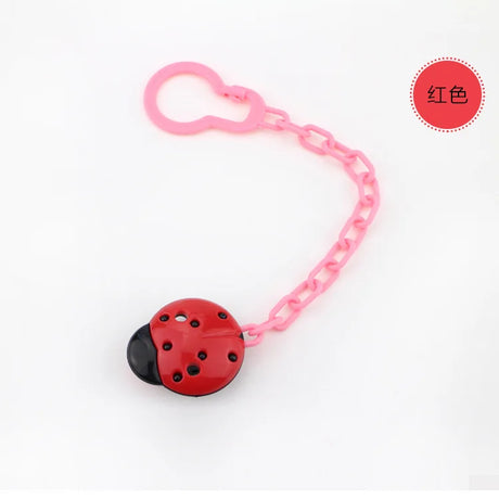 Plastic Pacifiers Clip Leashes Cartoon Five-Star Ladybug Case Chain Anti-Drop Baby Fake Teether Nipple Holder Speenkoord 24cm