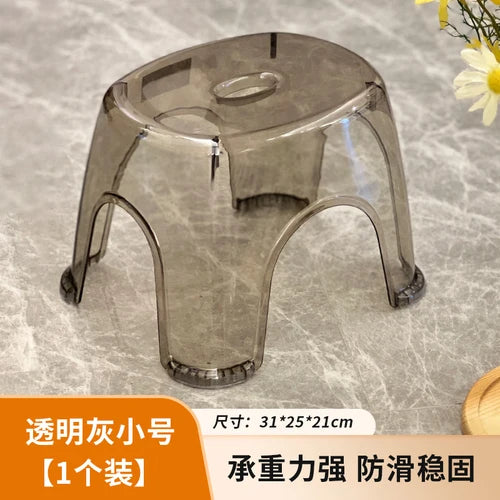 Plastic Vanity Bathroom Chair Foot Camping Cute Children Stool Transparent Designer Bedroom Taburete Plegable Home Furniture