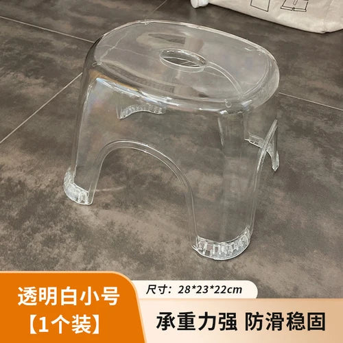 Plastic Vanity Bathroom Chair Foot Camping Cute Children Stool Transparent Designer Bedroom Taburete Plegable Home Furniture