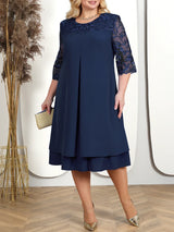 Plus Size Dresses for Women 2023 Embroidery Floral Patchwork Fall Wedding Guest Dress Green Formal Party Prom Womens Clothes