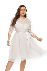 Plus Size Fashional Lace Chiffon Party Evening Formal Dresses For Women