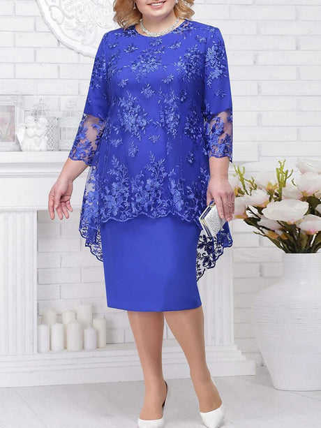 Plus Size Formal Party Dresses for Ladies From 50 To 60 Years Embroidery Floral Luxury Wedding Guest Slim Bodycon Church Dresses