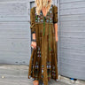 Plus Size Long Dress for Women Clothing 2023 Autumn Bohemian Dresses Casual Vestido Robe Female Oversized Loose Floral Skirt