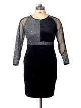 Plus Size Party Dresses for Women 2021 Elegant Sequin Embellished Patchwork Wedding Evening Bodycon Dress Ladies Office Dress