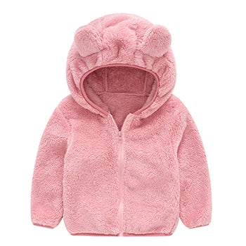 Plush Baby Jacket Thicken Warm Winter Jackets For Girls Sweater Coat Fashion Infant Hooded Outwear 1-4 Year Toddler Girl Clothes