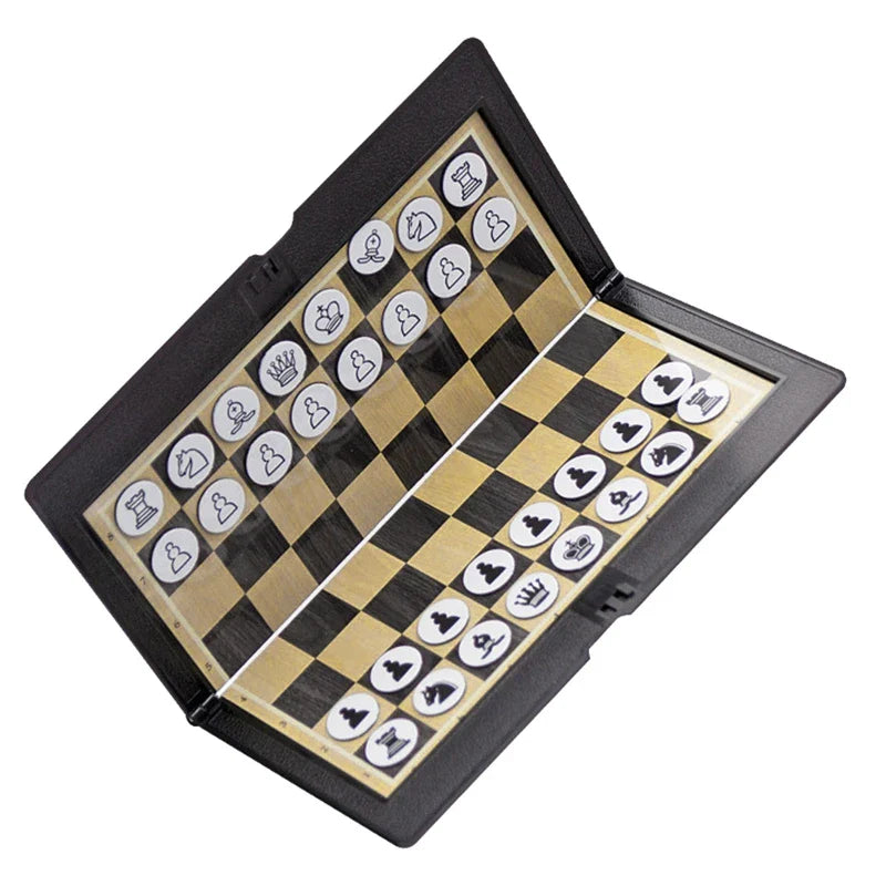 Pocket Chess Folding Board Interactive Travel Portable Entertainment Magnetic Chessman Indoor Outdoor Game Easy to Carry