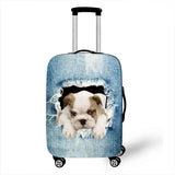 Pocket Dog Luggage Cover Thick Denim Luggage Protective Cover18-32 Inch Trolley Case Suitcase Case Dust Cover Travel Accessories