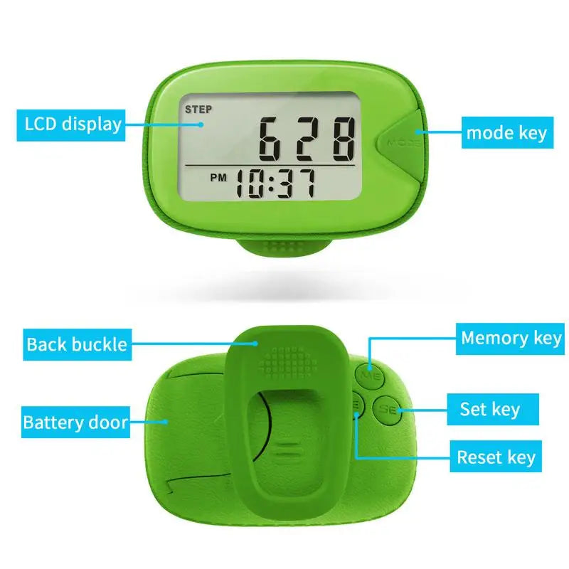 Pocket Pedometer Step Counter Step Counter With Display And Clip Memory Accurate Step Counter Walking Distance Calorie Counter