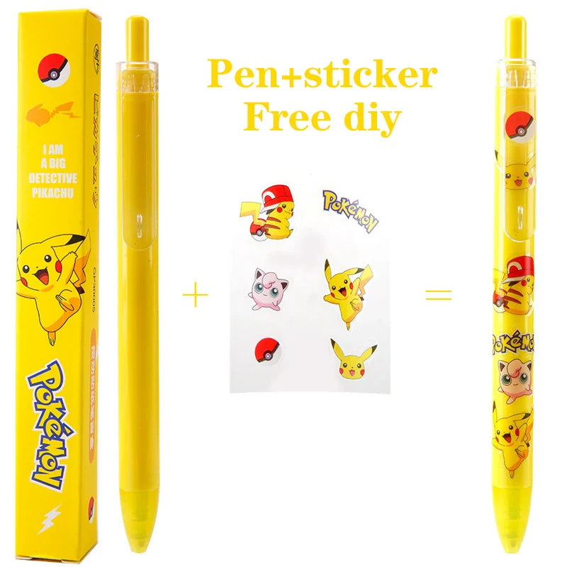 Pokemon Cartoon Kawaii Gel Pen 0.5mm Cute Stationary Supplies Office Accessories Pikachu Pen Childern School Supplies Kids Toys