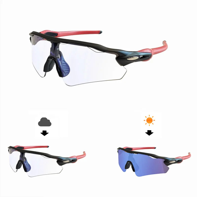 Polarized Cycling Sunglasses Outdoor Bicycle Sunglasses Men MTB Cycling Glasses Road Bike Glasses Photochromic Bicycle Glasses