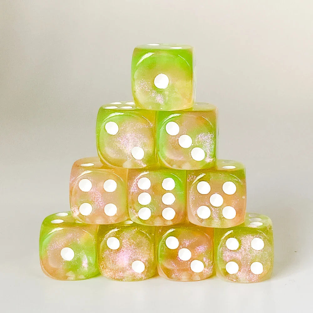 Poludie 10Pcs D6 Six Sides Dice 16mm Funny Games Dice for RPG Club Gambling Desktop Party Bar Board Game Table Accessories