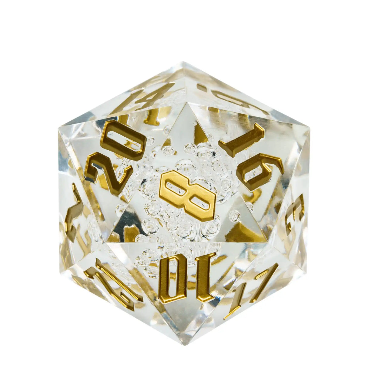 Poludie 1pc Crystal 55mm D20 Dice 20 Sides Large Size Polyhedral Dice for Role-Play Game D&D Bar Pub Party RPG Board Games