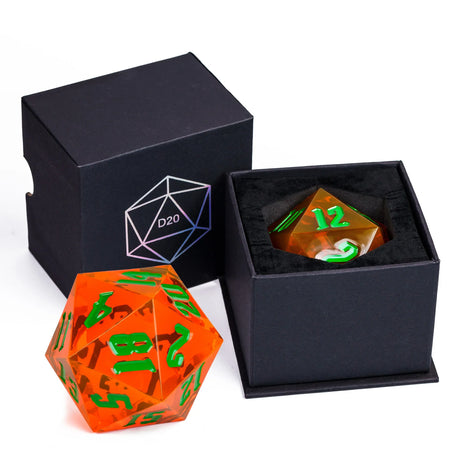 Poludie 1pc Crystal 55mm D20 Dice 20 Sides Large Size Polyhedral Dice for Role-Play Game D&D Bar Pub Party RPG Board Games