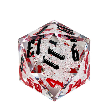 Poludie 1pc Crystal 55mm D20 Dice 20 Sides Large Size Polyhedral Dice for Role-Play Game D&D Bar Pub Party RPG Board Games