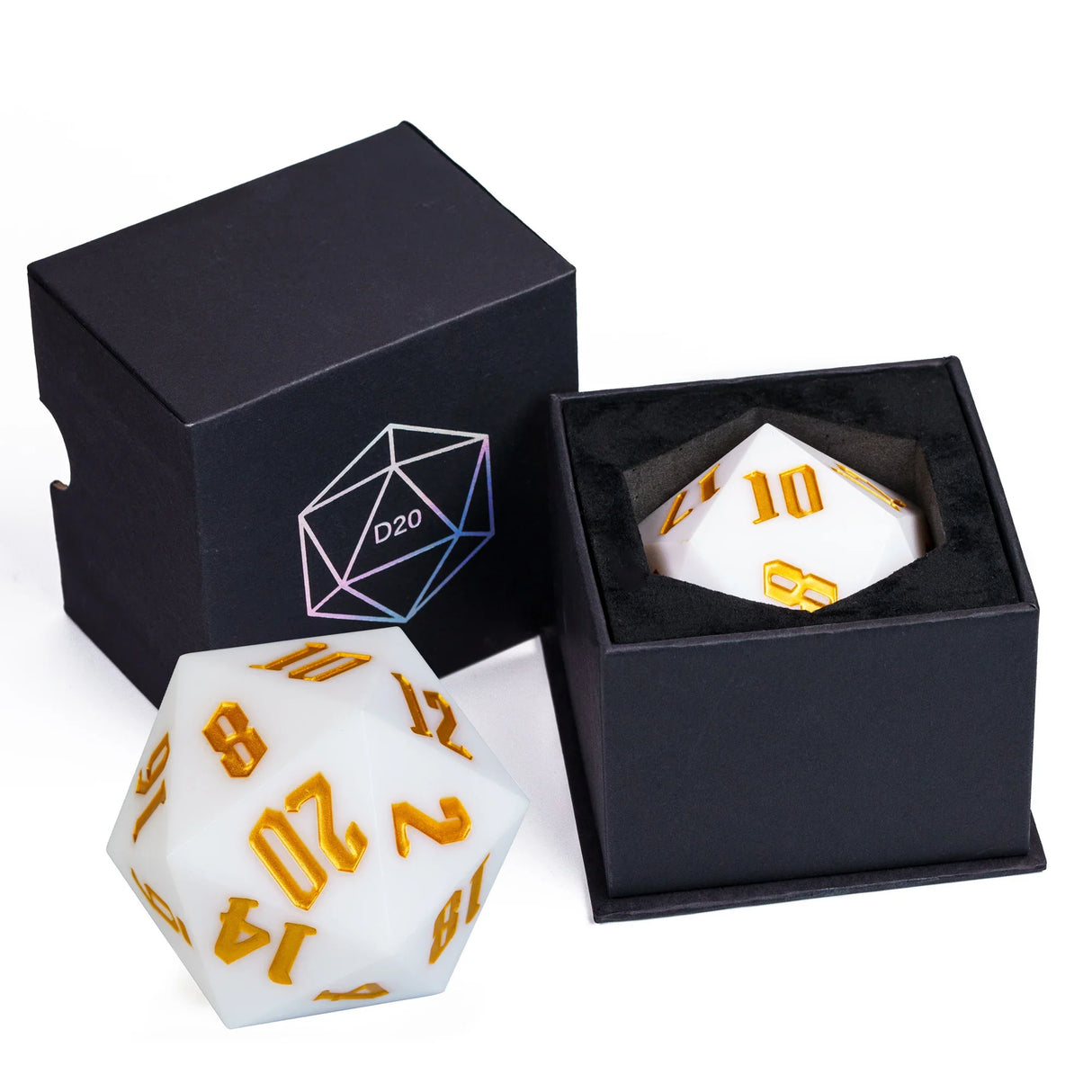 Poludie 1pc Crystal 55mm D20 Dice 20 Sides Large Size Polyhedral Dice for Role-Play Game D&D Bar Pub Party RPG Board Games