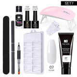 Poly UV Gel Kit All for Manicure Gel Nail Extension Set Slip Solution Builder Acrylic Gel Polish Nail Art Tool Design Fingertips