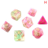 Polyhedral 7-Dice Two-Tone Swirl-DND Dice Set for RPG/MTG D4 D6 D8 D10 D% D12 D20 Dice Games 7pcs/set Family Party Board Games