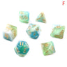 Polyhedral 7-Dice Two-Tone Swirl-DND Dice Set for RPG/MTG D4 D6 D8 D10 D% D12 D20 Dice Games 7pcs/set Family Party Board Games