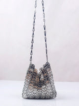 Popular metal sequins with large capacity mobile phone crossbody chain bag DIY handmade bag for women's fashion trend