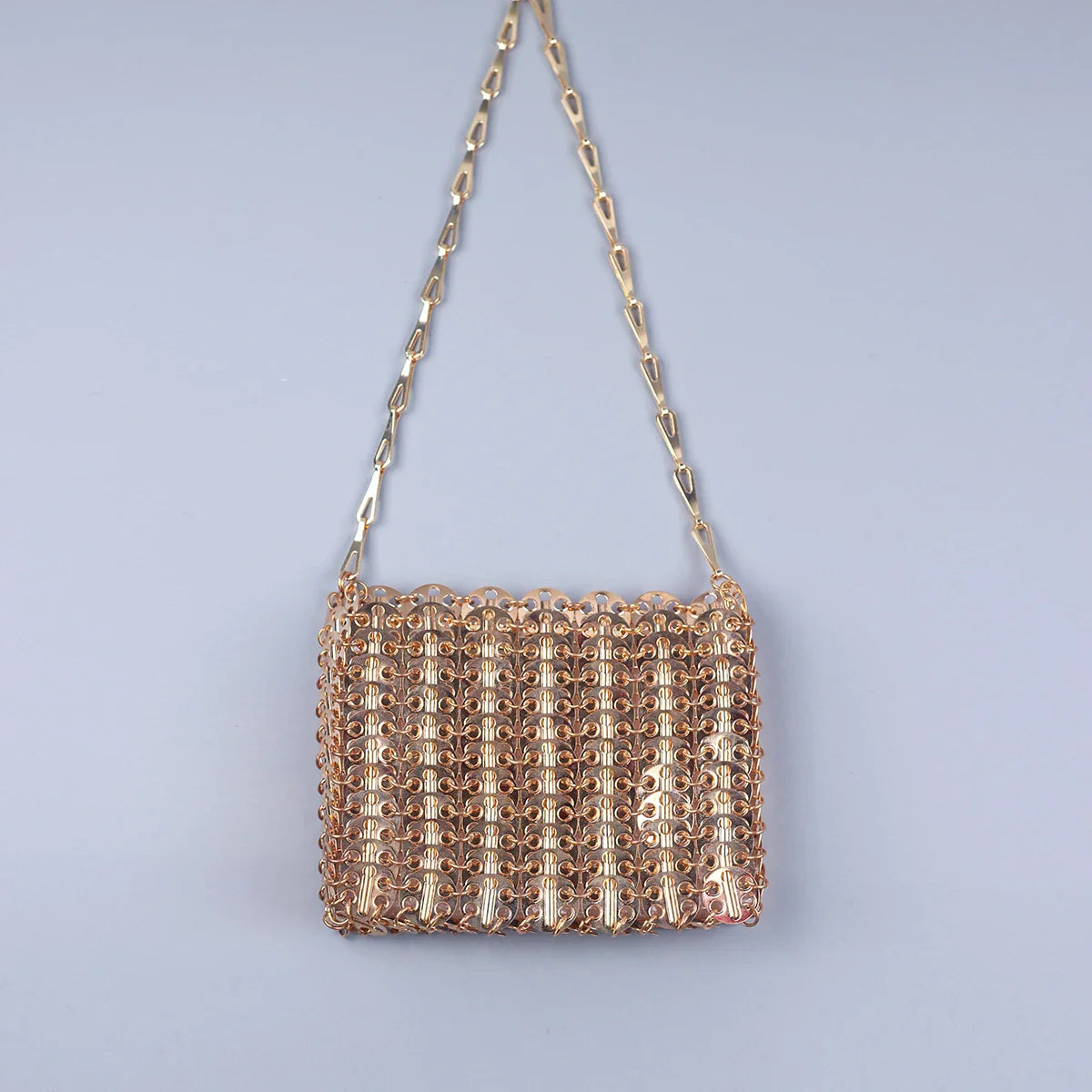 Popular metal sequins with large capacity mobile phone crossbody chain bag DIY handmade bag for women's fashion trend