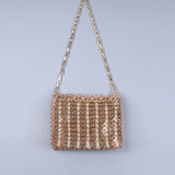 Popular metal sequins with large capacity mobile phone crossbody chain bag DIY handmade bag for women's fashion trend