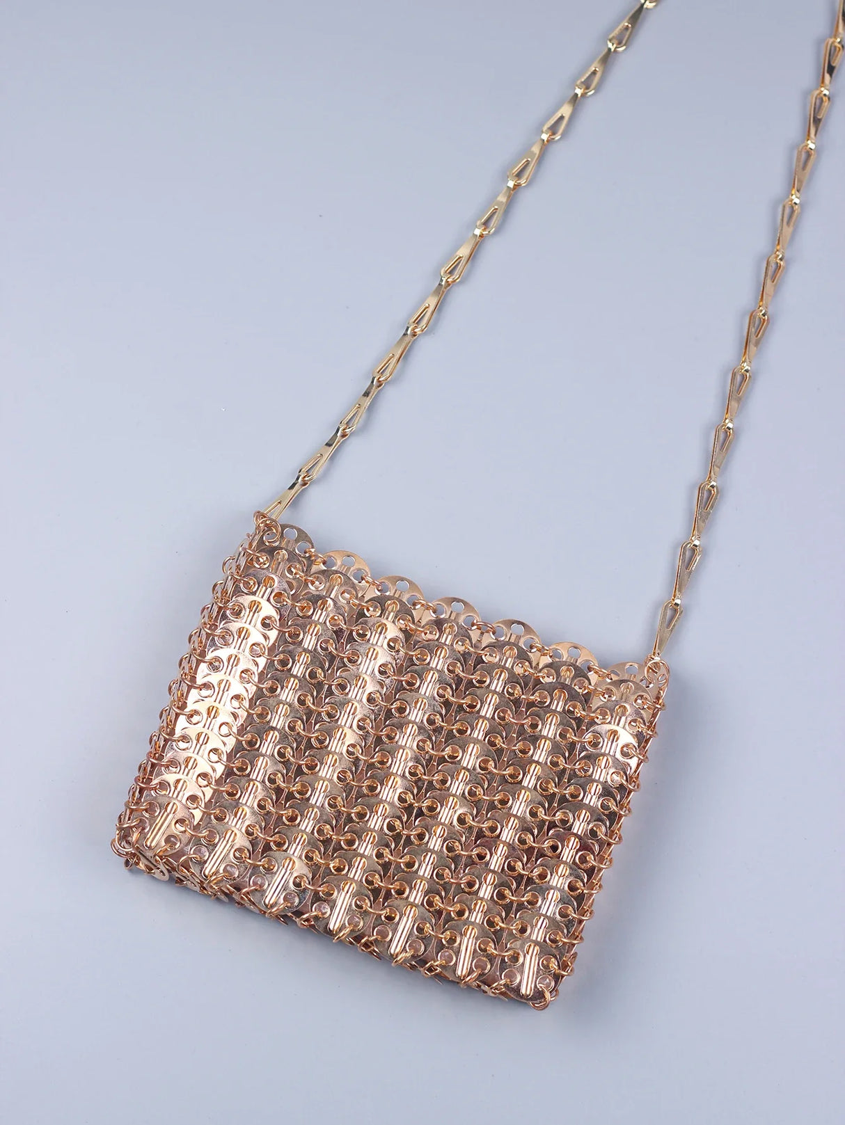 Popular metal sequins with large capacity mobile phone crossbody chain bag DIY handmade bag for women's fashion trend