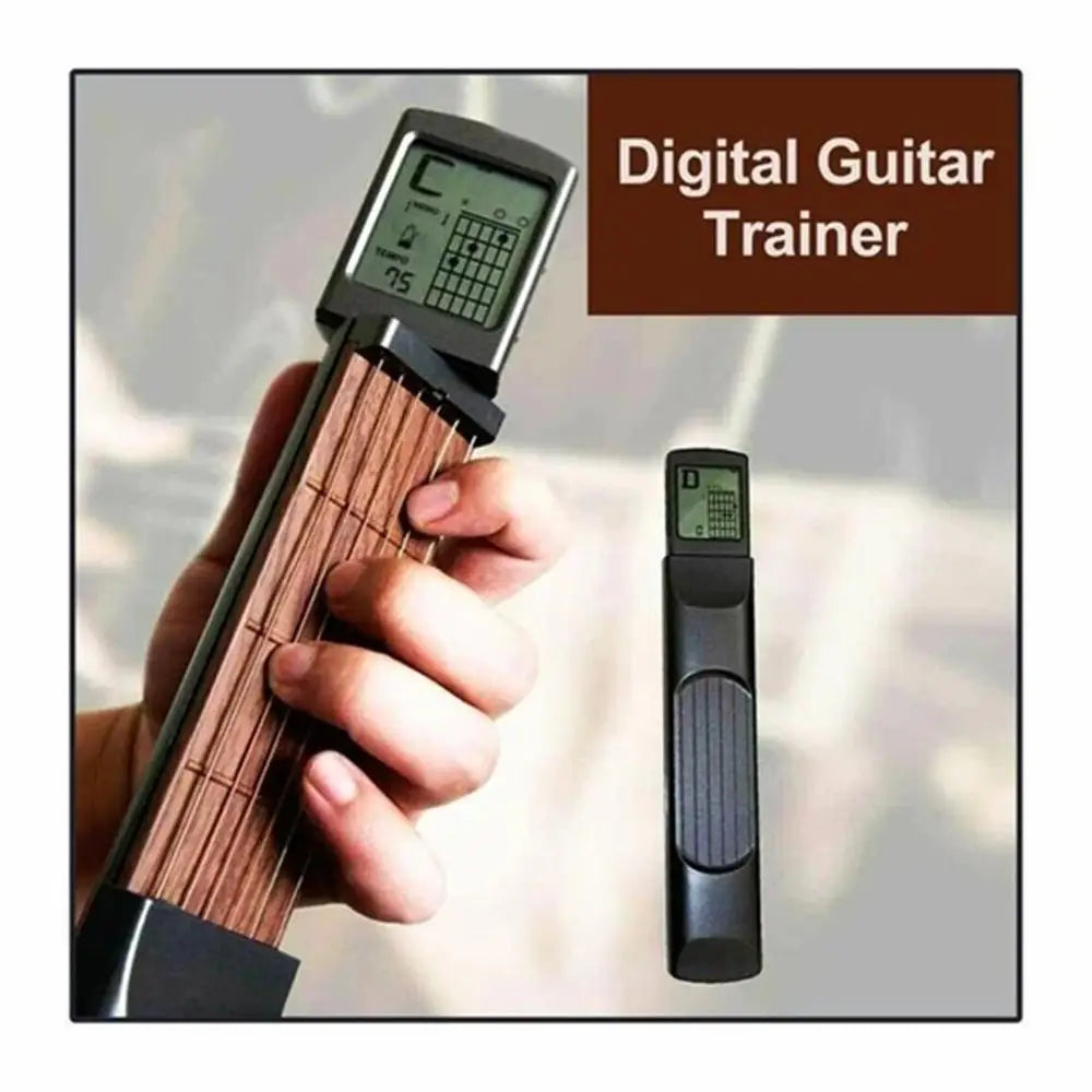 Portable 6-Tone Pocket Guitar Chord Trainer Practice Tool Can Rotate Chord Diagram Screen Guitar Finger Trainer For Beginners