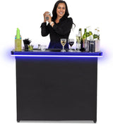 Portable Bar Table - Mobile Bartender Station for Events Carry Case - Standard or LED Tables