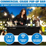 Portable Bar Table - Mobile Bartender Station for Events Carry Case - Standard or LED Tables