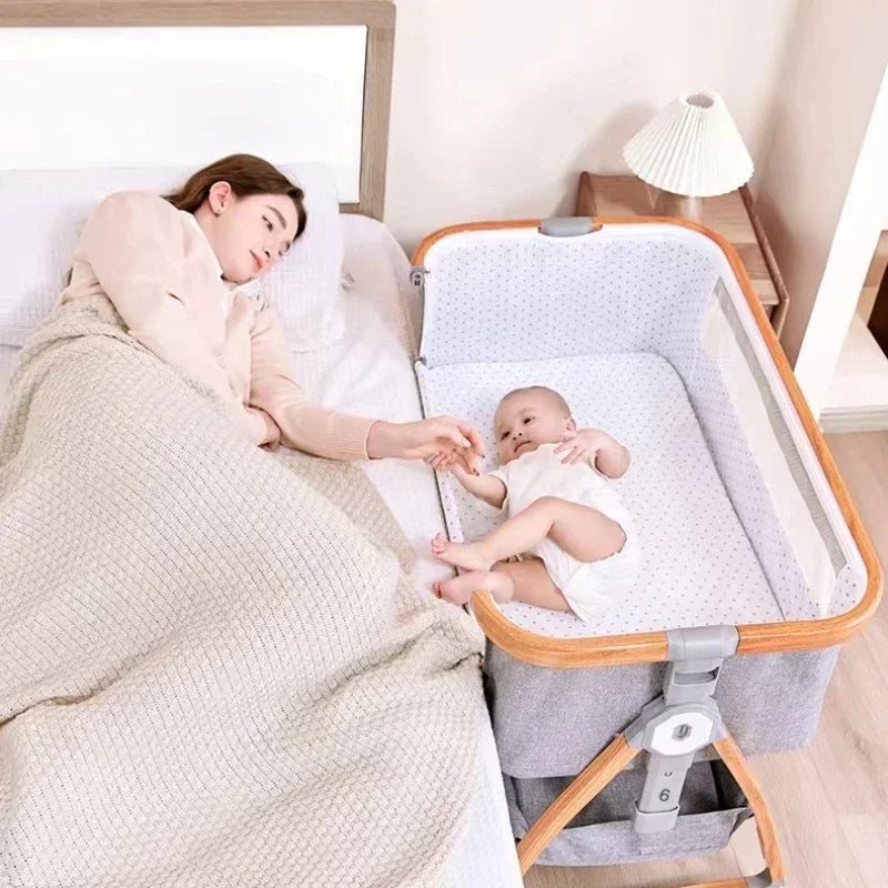 Portable Bed Guard Baby Bedside Crib Aluminum Alloy Folding Bed Portable Cradle for Baby Bed Mobile Baby Things Cribs