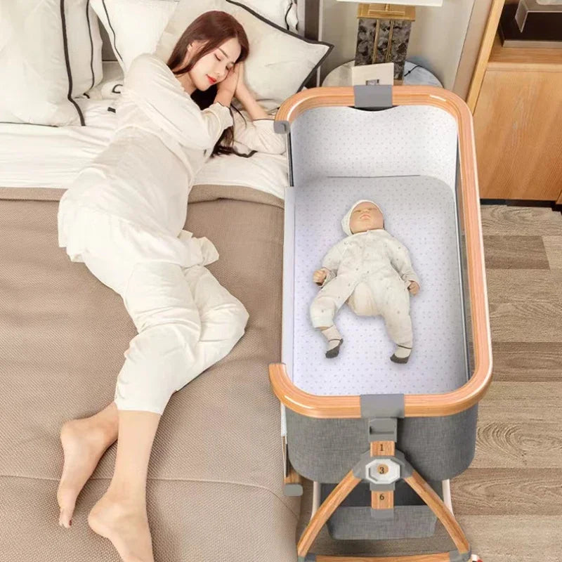 Portable Bed Guard Baby Bedside Crib Aluminum Alloy Folding Bed Portable Cradle for Baby Bed Mobile Baby Things Cribs