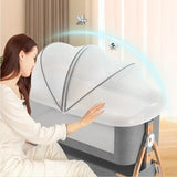 Portable Bed Guard Baby Bedside Crib Aluminum Alloy Folding Bed Portable Cradle for Baby Bed Mobile Baby Things Cribs