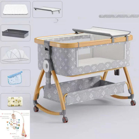 Portable Bed Guard Baby Bedside Crib Aluminum Alloy Folding Bed Portable Cradle for Baby Bed Mobile Baby Things Cribs