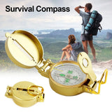 Portable Compass Military Outdoor Camping Folding Len Compass Gold Hiking Survival Trip Precise Navigation Expedition Tool