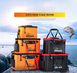 Portable EVA Fishing Bag Collapsible Fishing Bucket Live Fish Box Camping Water Container Pan Basin Tackle Storage Bag No Pump