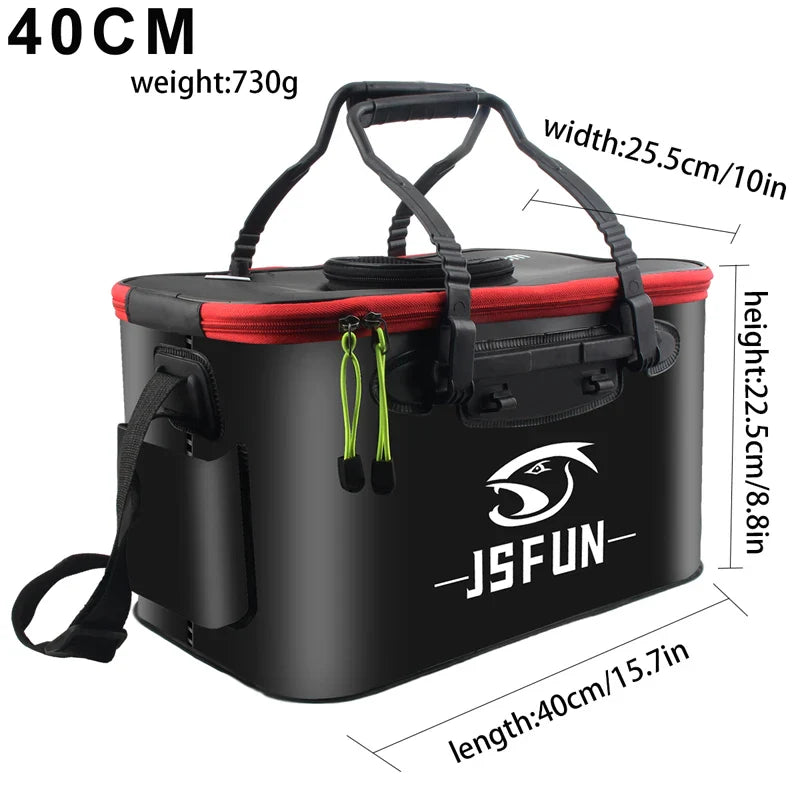 Portable EVA Fishing Bag Collapsible Fishing Bucket Live Fish Box Camping Water Container Pan Basin Tackle Storage Bag No Pump