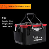 Portable EVA Fishing Bag Collapsible Fishing Bucket Live Fish Box Camping Water Container Pan Basin Tackle Storage Bag No Pump