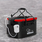 Portable EVA Fishing Bag Collapsible Fishing Bucket Live Fish Box Camping Water Container Pan Basin Tackle Storage Bag No Pump