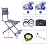 Portable Fishing Chair Folding Fish Chair 180 Degree Adjustable Backrest Four-leg Recliner Aluminum Alloy Camping Chair Stool