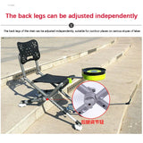 Portable Fishing Chair Folding Fish Chair 180 Degree Adjustable Backrest Four-leg Recliner Aluminum Alloy Camping Chair Stool