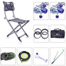 Portable Fishing Chair Folding Fish Chair 180 Degree Adjustable Backrest Four-leg Recliner Aluminum Alloy Camping Chair Stool