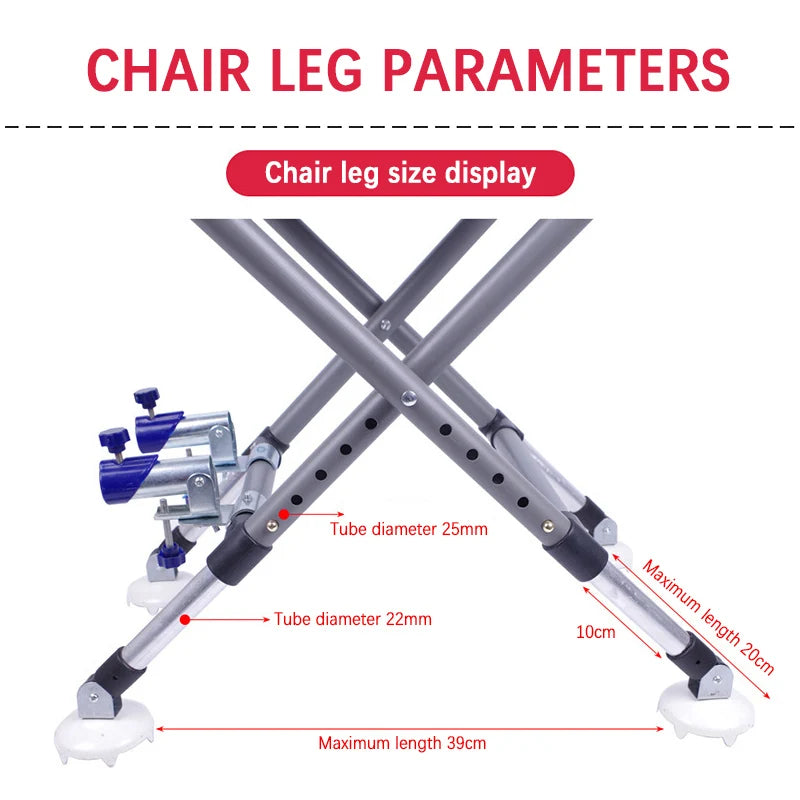 Portable Fishing Chair Folding Fish Chair 180 Degree Adjustable Backrest Four-leg Recliner Aluminum Alloy Camping Chair Stool