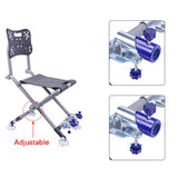 Portable Fishing Chair Folding Fish Chair 180 Degree Adjustable Backrest Four-leg Recliner Aluminum Alloy Camping Chair Stool